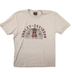 Harley‎ Davidson Men's Grey Waterford Michigan Short Sleeve T Shirt size Large